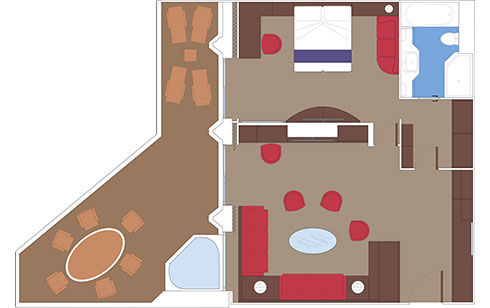 Yacht Club Royal Suite ( Module 62 Sqm - Balcony 33 Sqm - Decks 16  Whirlpool ) Plan