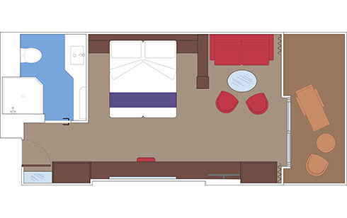 Yacht Club Deluxe Suite ( Module 25 Sqm - Balcony 8 Sqm - Decks 16-18    ) Plan