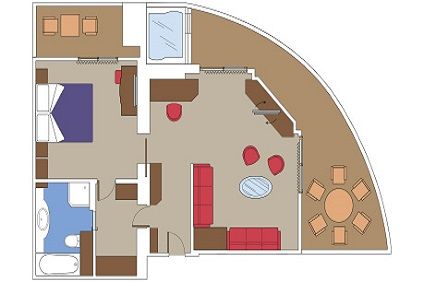 Yacht Club Royal Suite ( Module 58 Sqm - Balcony 39 Sqm - Decks 15  Whirlpool ) Plan