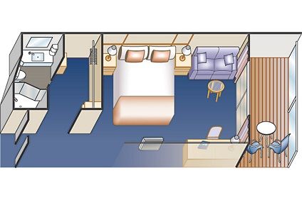 DW - Deluxe Balcony (Obstructed) Plan