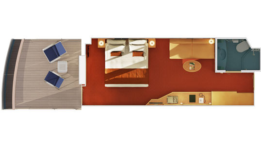 8M - Aft-View Extended Balcony Stateroom Plan