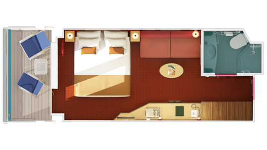 8P - Cloud 9 Spa Balcony Stateroom Plan