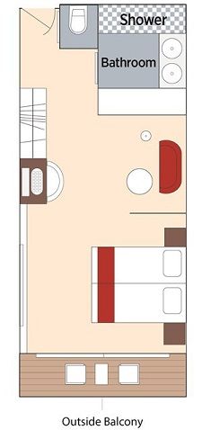 Cat SB - Balcony Stateroom Plan