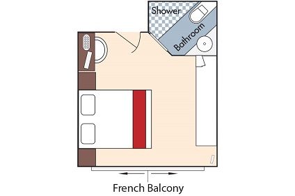 CB - French Balcony Stateroom Plan