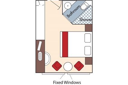 E - Fixed Window Stateroom Plan