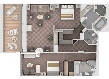 Silver 2 Bedroom Suite Plan