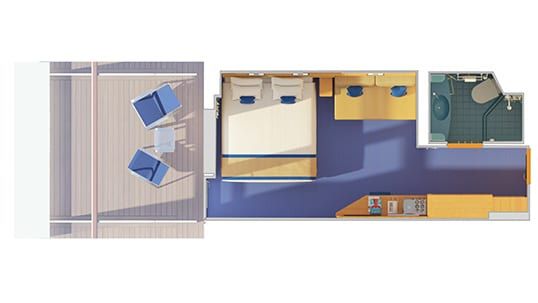 8M - Aft-View Extended Balcony Plan