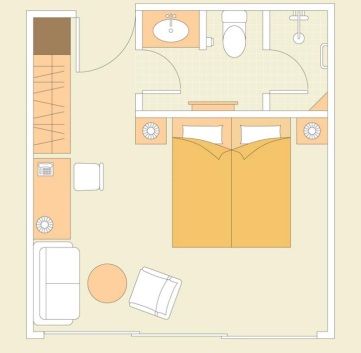 Upper Deck Cabin with French Balcony Plan