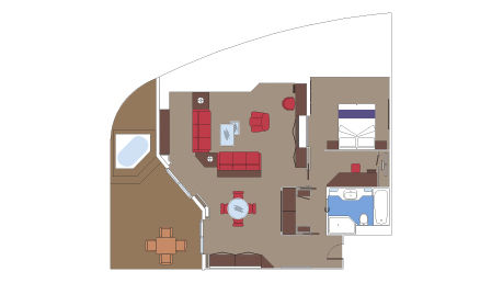 Yacht Club Owner's Suite ( Module 98 Sqm - Balcony 25 Sqm - Decks 19  Whirlpool ) Plan