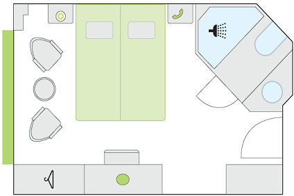 Category D - Oceanview Cabin Plan