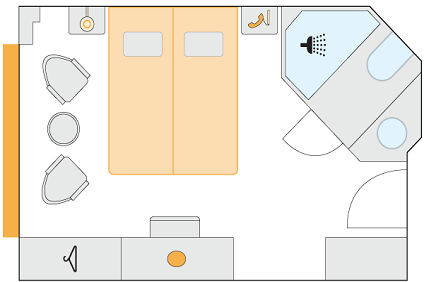 Category C - Oceanview Cabin Plan