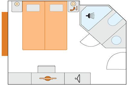 Category A - Oceanview Cabin Plan