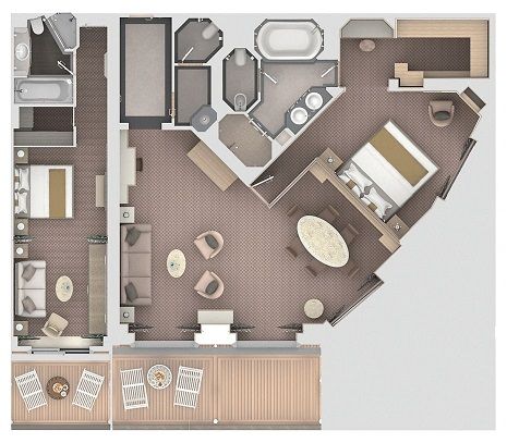 R2 - Royal Suite 2 Bedroom Plan