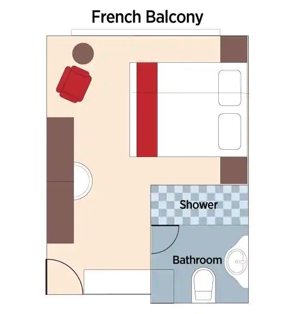 C - French Balcony Stateroom Plan