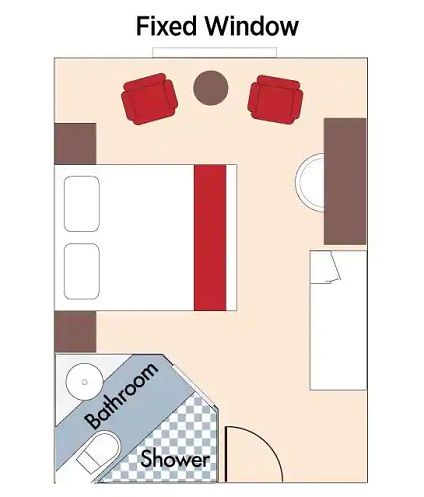 E - Fixed Window Stateroom Plan