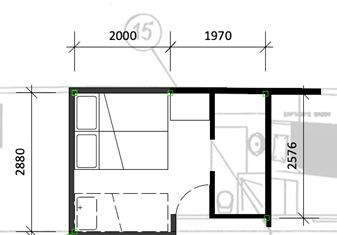 King/Twin Stateroom with Sliding Bed Plan