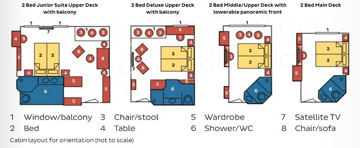 JS - 2 Bed Junior Suite Upper Deck Plan