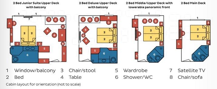 MD - 2 Bed Middle Deck with French Balcony Plan