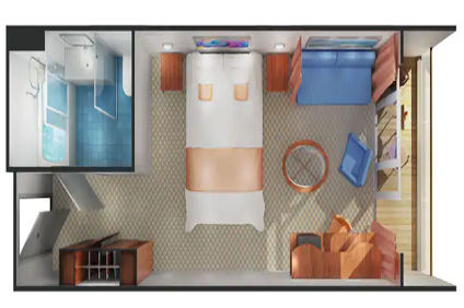 M1 - Aft Facing Mini Suite with Balcony (After 02 Mar 2020) Plan