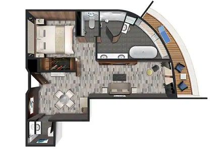 SB - Aft Facing Owner's Suite with Master Bedroom & Balcony (After 01 May 2020) Plan