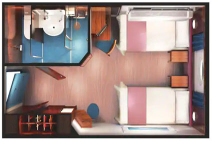 OX - Sailaway Oceanview Stateroom (After 14 Sep 2020) Plan