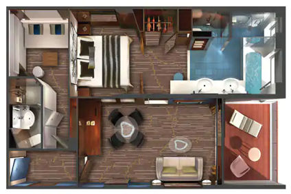 S4 - 2 Bedroom Deluxe Family Suite with Balcony (After 10 Oct 2020) Plan