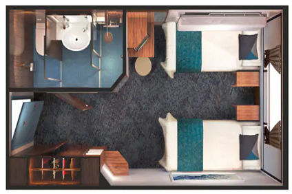 OX - Sailaway Oceanview Stateroom (After 10 Oct 2020) Plan