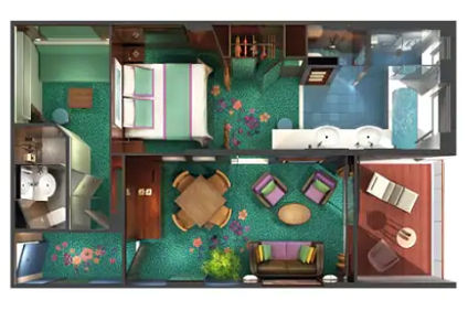 S4 - 2 Bedroom Deluxe Family Suite with Balcony (After 30 Oct 2020) Plan
