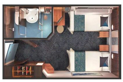 IX - Sailaway Inside Stateroom (After 30 Oct 2020) Plan