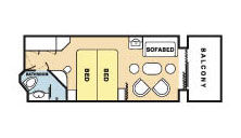 BA - Oceanview with Balcony Plan