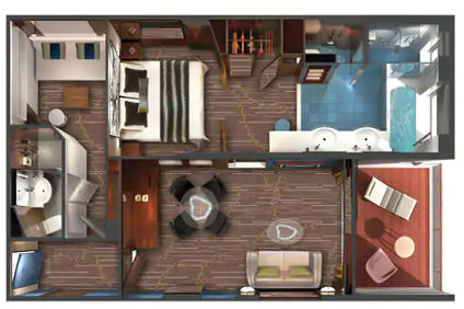 S4 - 2 Bedroom Deluxe Family Suite with Balcony (After 20 Nov 2020) Plan