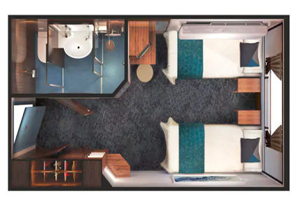 OX - Sailaway Oceanview Stateroom (After 20 Nov 2020) Plan