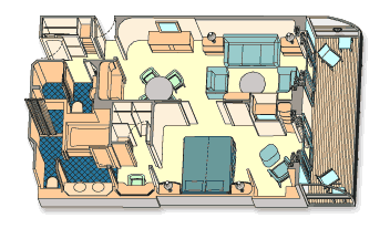 Cat 3 - One Bedroom Suite with Verandah Plan