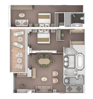 O2 - Owner's 2 Bedroom Suite Plan