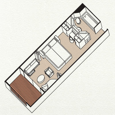 Cat B - Veranda Stateroom Plan