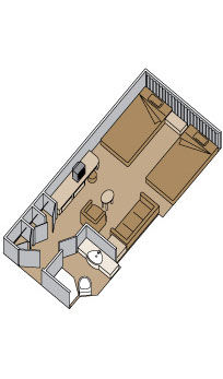 H - Large Oceanview Stateroom (Obstructed View) Plan