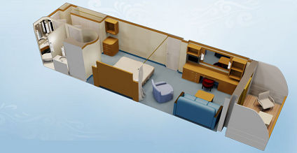Concierge Family Oceanview Stateroom with Verandah Plan