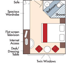 D - Fixed Window Stateroom Plan