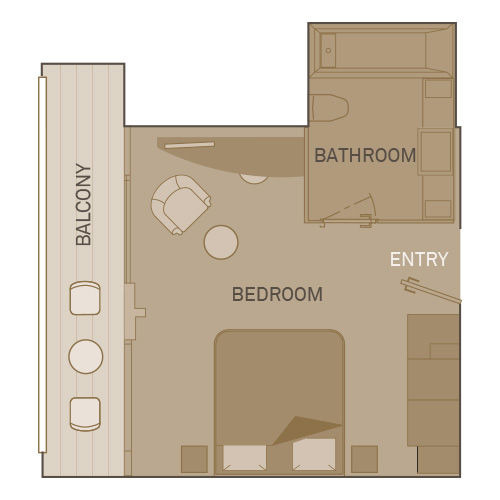 Cat BJ - Junior Balcony Suite Plan