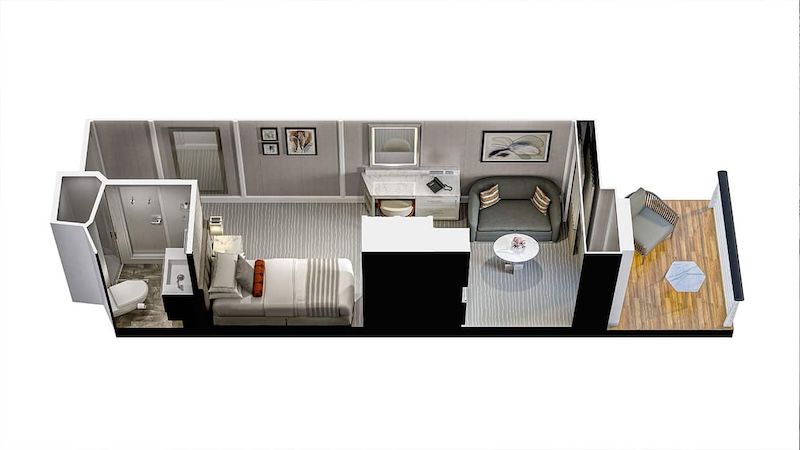 S - Concierge Level Solo Veranda Stateroom Plan