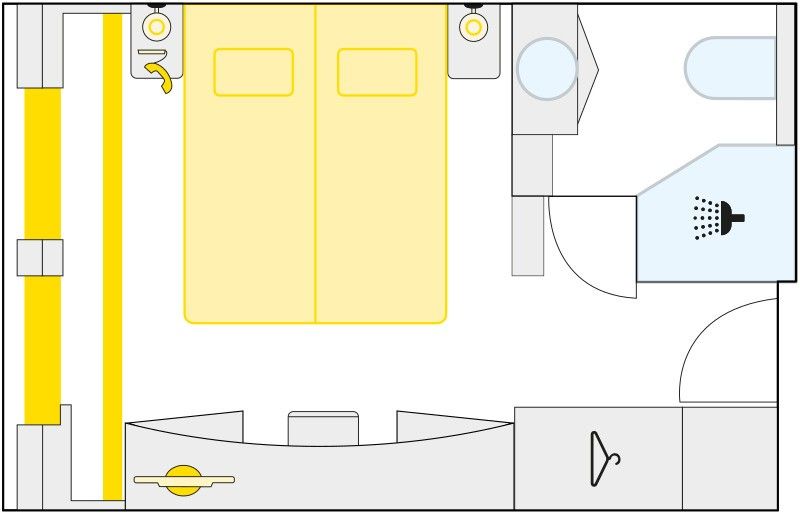 S - Outside Cabin (2 Bed) Plan