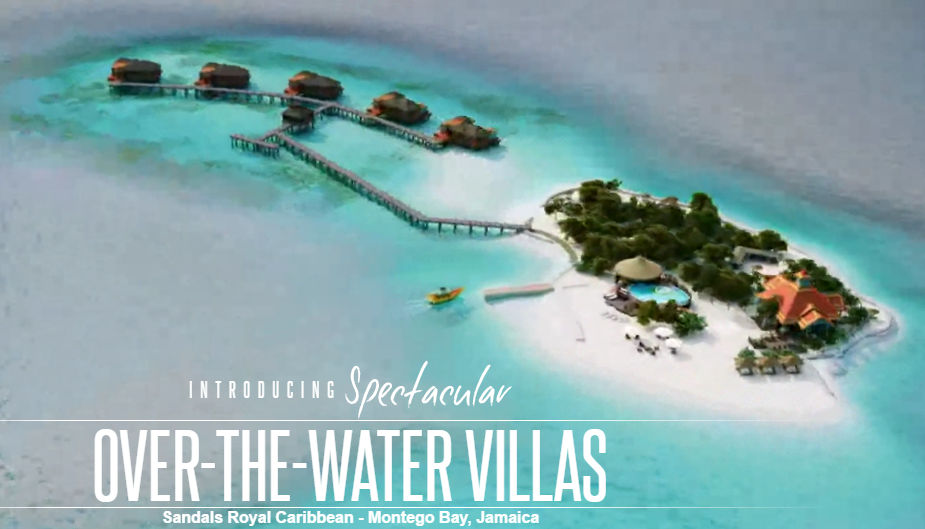 Sandals over the water bungalow