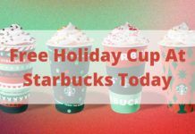 Free Holiday Cup At Starbucks Today