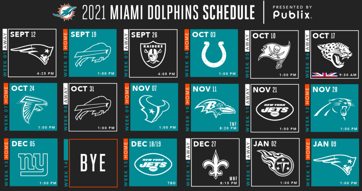 2021 Miami Dolphins Schedule