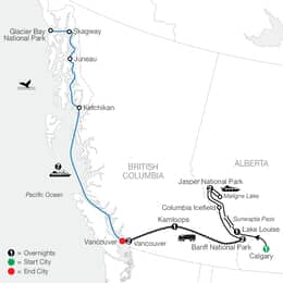 Great Resorts of the Canadian Rockies with Rocky Mountaineer and Alaska Cruise (CDEI2027)