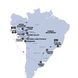 Ultimate South America with train to Machu Picchu (From Mar 2025)