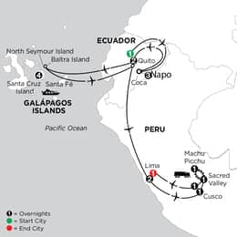 Independent Galapagos at the Finch Bay Resort and Peru with Ecuadors Amazon (ISC22027)