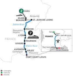 Burgundy and Provence with 2 Nights in Paris, 2 Nights in AixenProvence and 2 Nights in Nice for Wine Lovers (Southbound) (WJL1T12022)