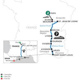 Burgundy and Provence with 2 Nights in Paris, 2 Nights in Nice and 3 Nights in Barcelona for Wine Lovers (Southbound) (WJL2T12022)