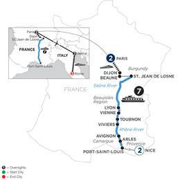 Burgundy and Provence with 2 Nights in Nice, 2 Nights in Paris, 3 Nights in Venice and 3 Nights in Rome (Northbound) (WLJ22022)